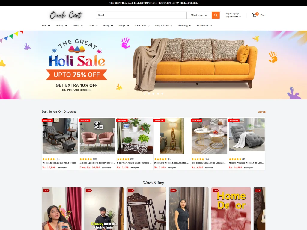 Ouch Cart e-commerce store design